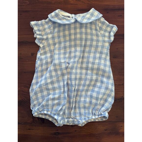 Bailey Boys 100% Linen Gingham Dressy Short Bubble $66 Baby Boys Sz 6 Months - Picture 8 of 9